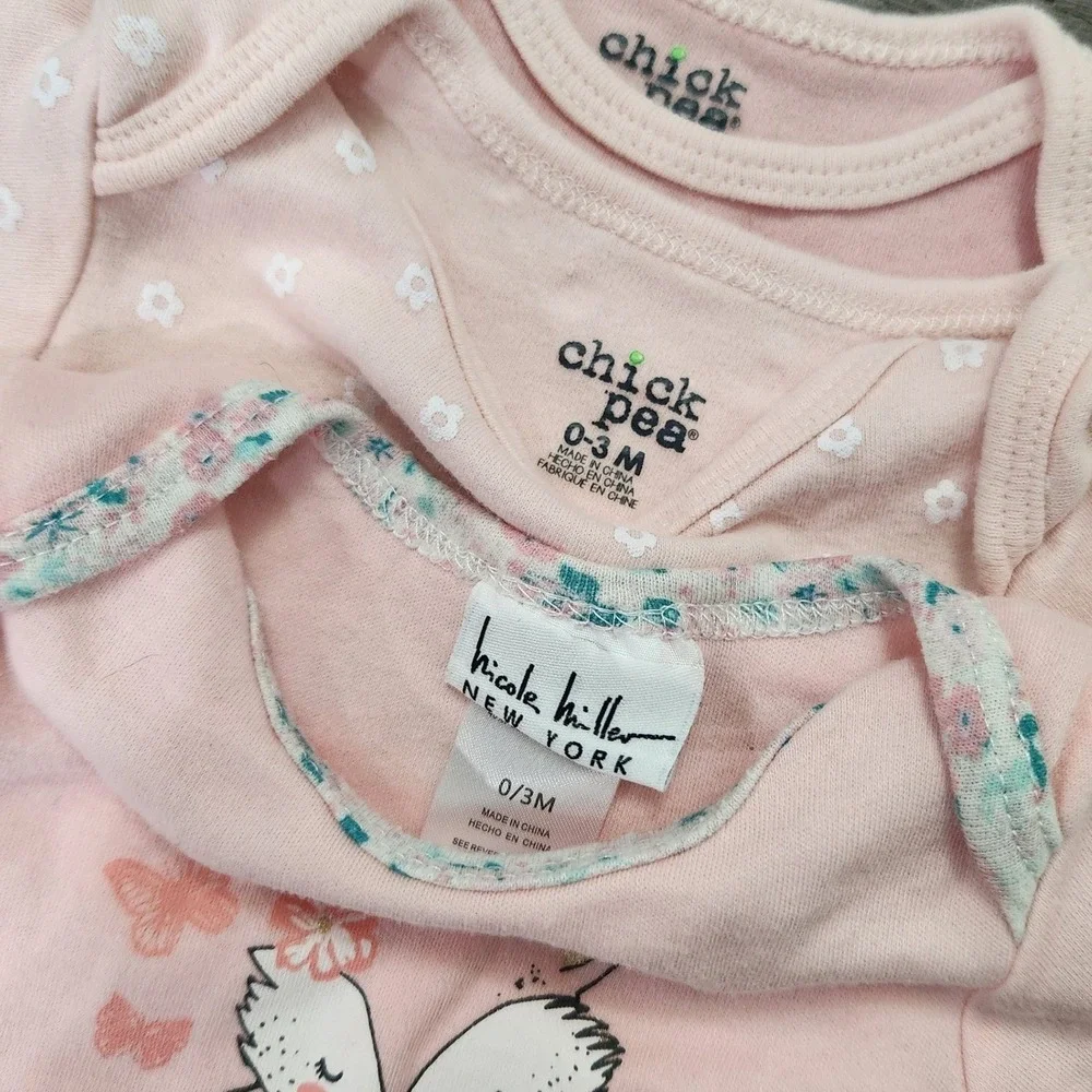 Baby Girl size 0-3 Lot‎ bundle of 9 pieces Leggings + bodysuits + outfits